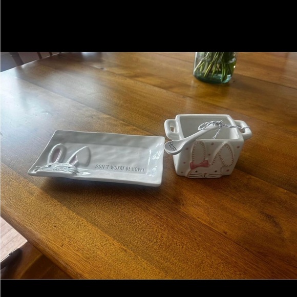 Rae Dunn Bunny Plate and Sugar Bowl - Picture 1 of 2